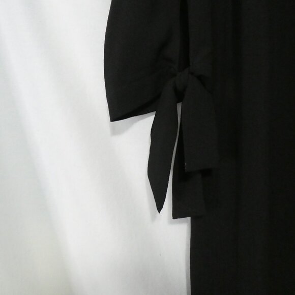 CHICSOUL | 2XL - 2X | Made In The USA | Elegant Sheer Black Dress | Tied Sleeves - Picture 5 of 16